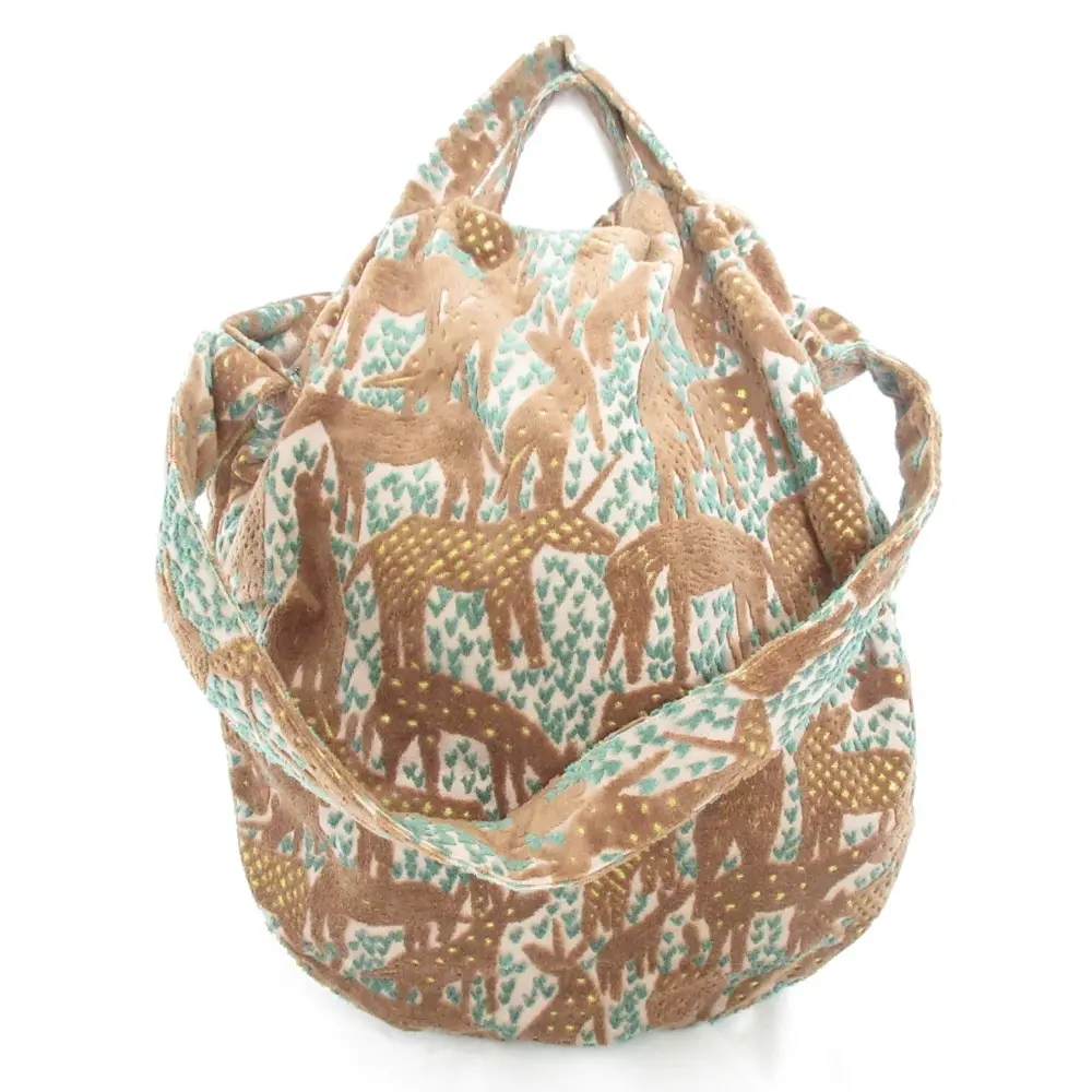 21AW mina perhonen ミナペルホネン unichorus shoulder bag large パイルジャガード ショルダーバッグ ラージ ZA9175 ブラウン