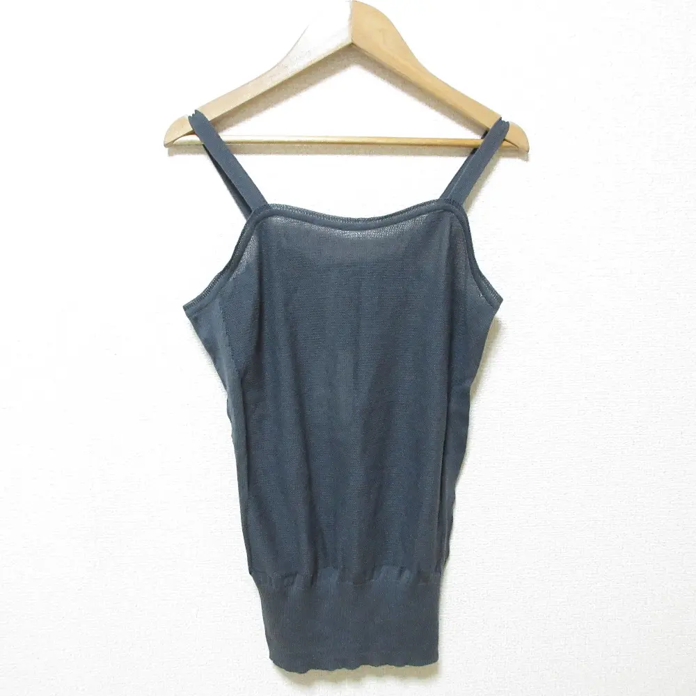 未使用 mina perhonen ミナペルホネン ilma ニット キャミソール ビスチェ カットソー ss8612 38 チャコールグレー