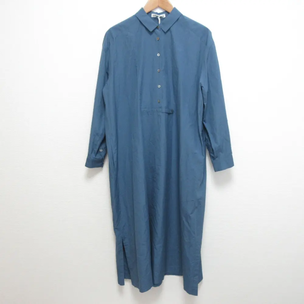 mina perhonen ミナペルホネン grain コットンシルク ドレス ワンピース ai3837 サイズ40 ブルー系