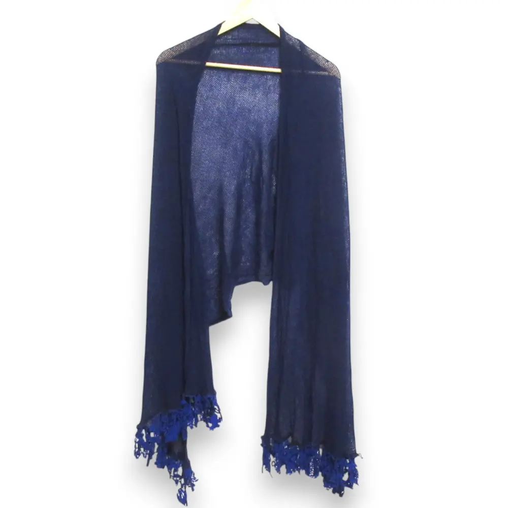 mina perhonen ミナペルホネン フォレストパレード カシミヤ ロングマフラー ストール ネイビー×ブルー