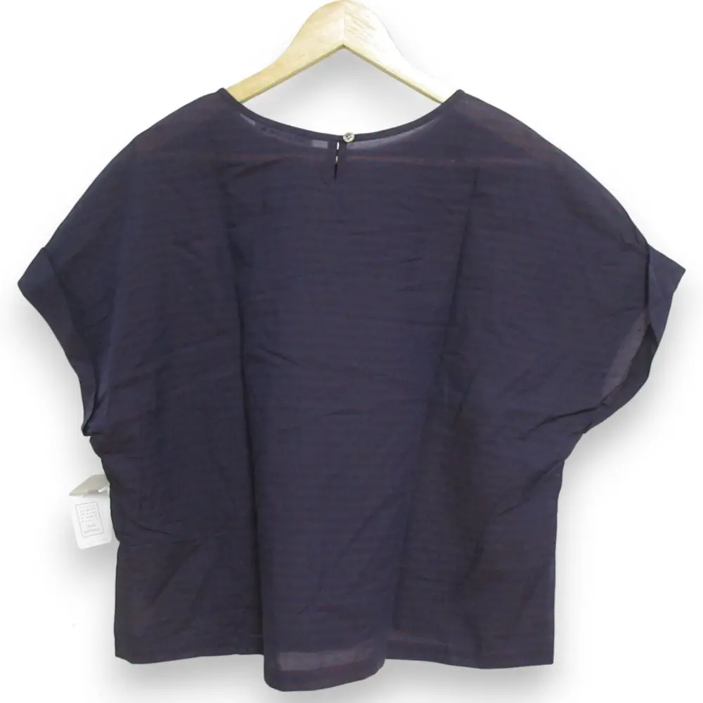 mina perhonen ミナペルホネン deep breath チェック柄 フレンチスリーブ シアーブラウス カットソー vs1853 38 ネイビー