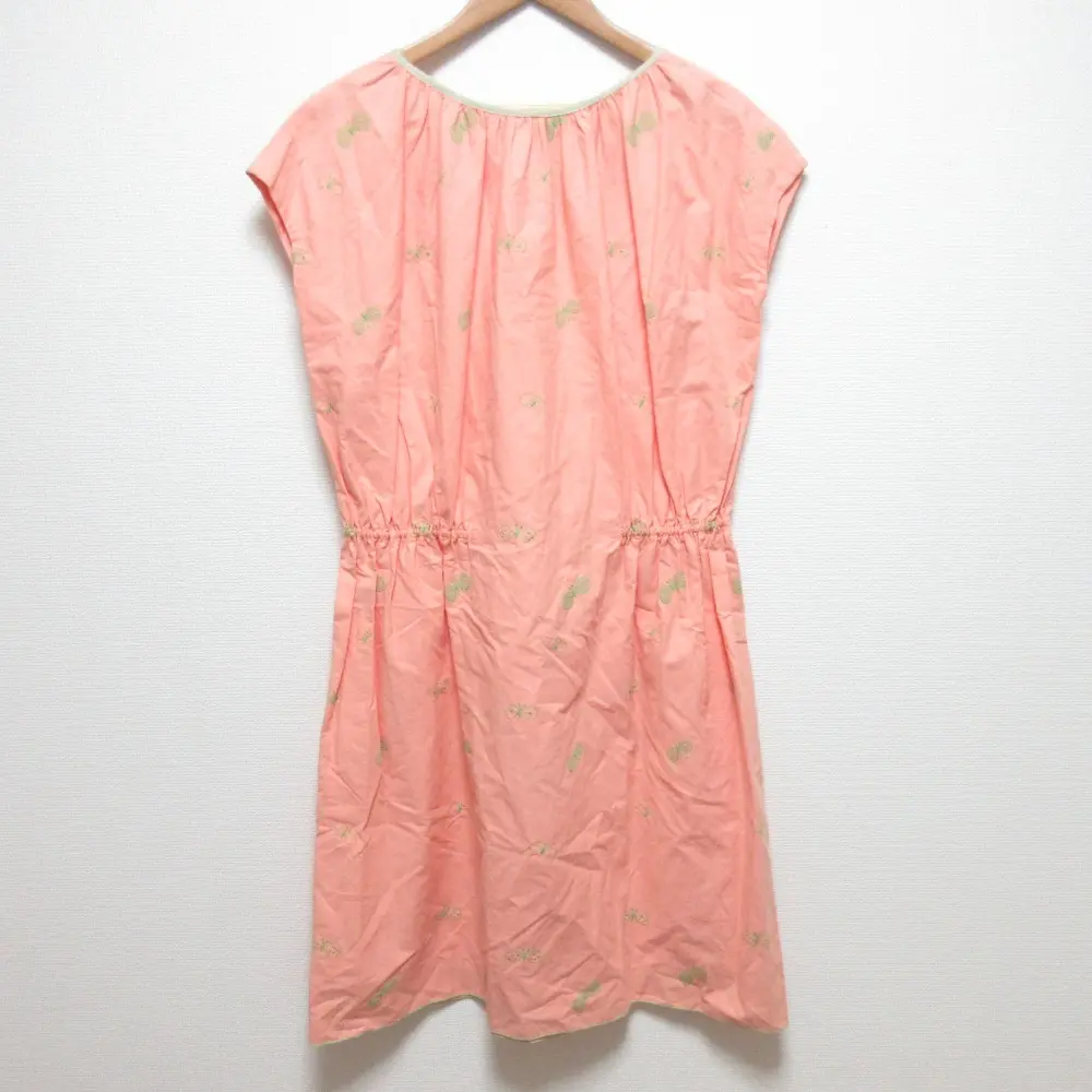 mina perhonen ミナペルホネン choucho ブラウジング フレンチスリーブ ワンピース サイズ38 ピンク系