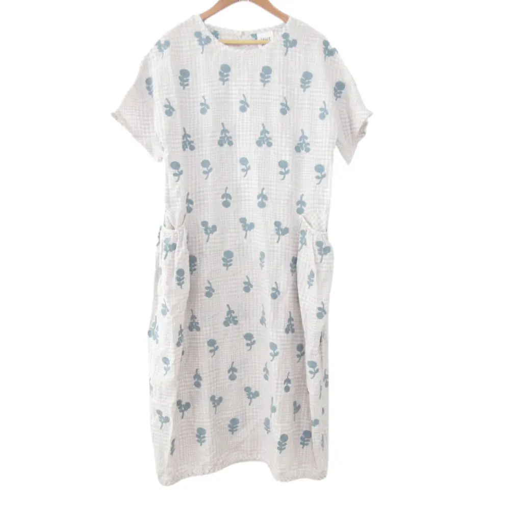 mina perhonen ミナペルホネン bonheur ギンガムチェック柄 半袖 ワンピース サイズ38 ピンクベージュ