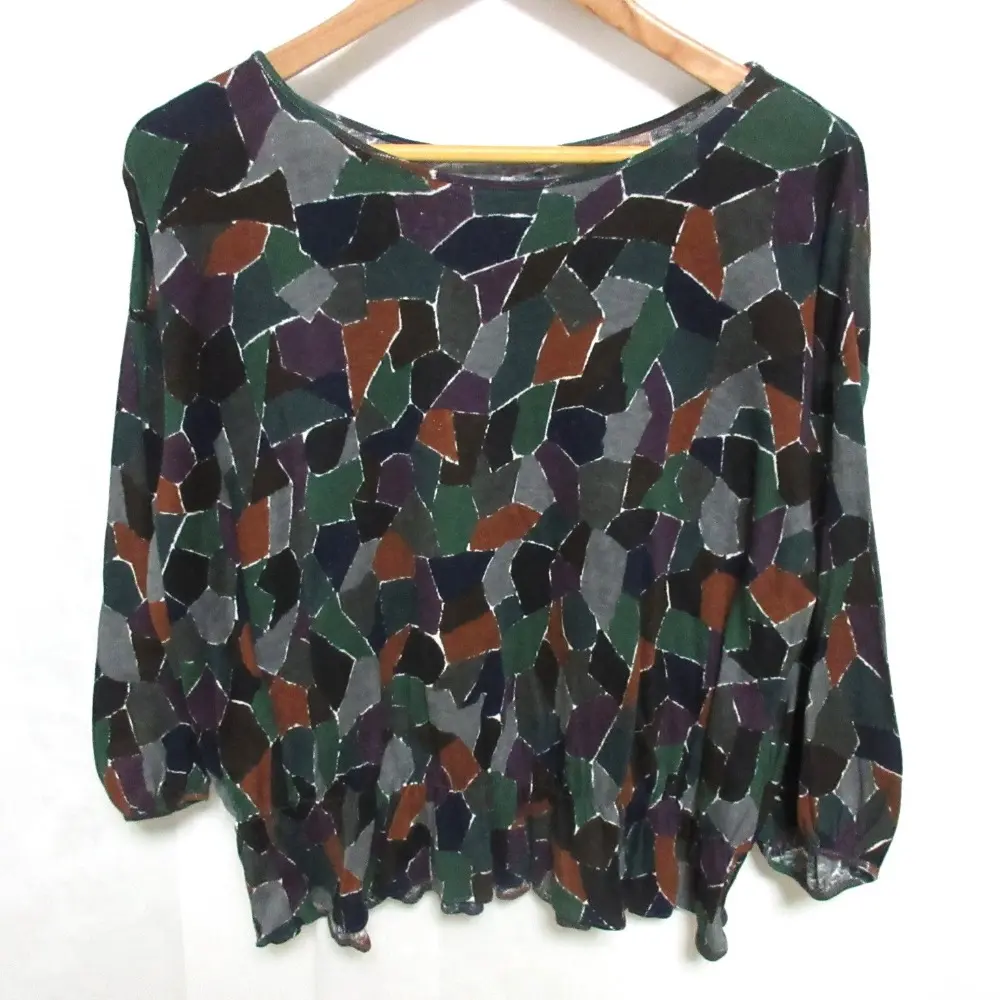 mina perhonen ミナペルホネン piazza ピアッツア カシミヤブレンド ボートネック プルオーバー カットソー 36 マルチカラー