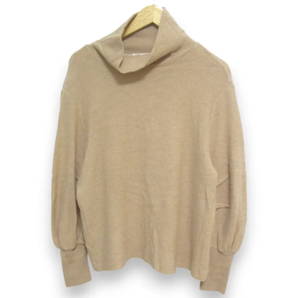 mina perhonen ミナペルホネン sand hill キャメル100％ タートルネック 長袖 ニット セーター wa8267 サイズ38 ベージュ