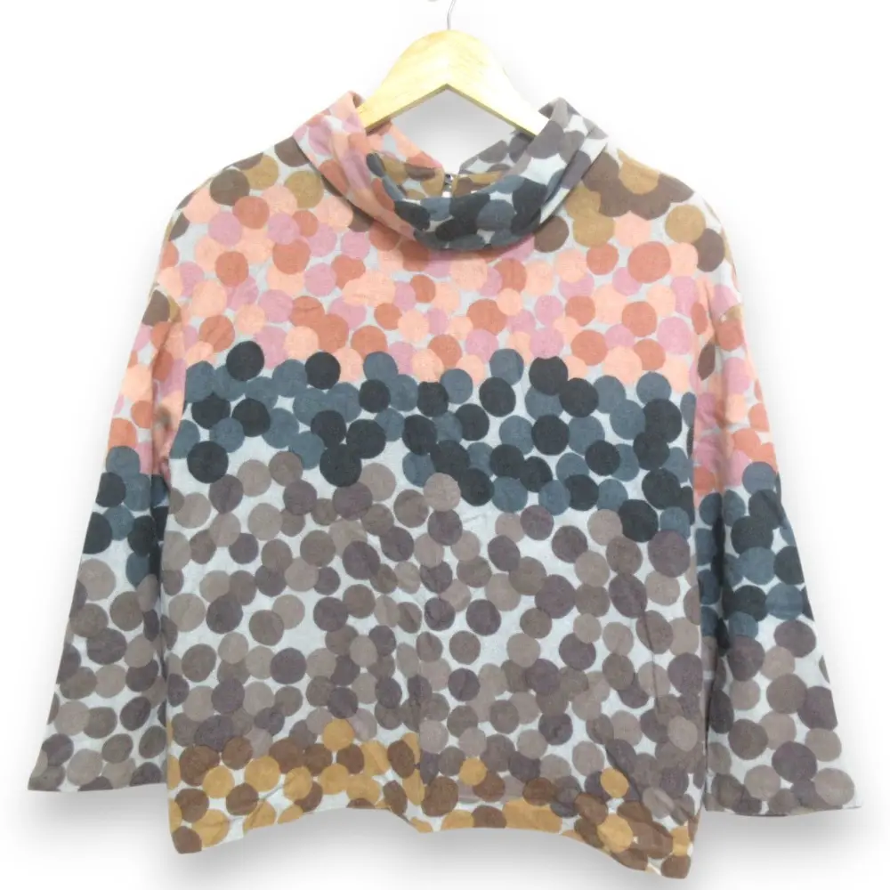 mina perhonen ミナペルホネン foggy フォギー カシミヤ100％ ハイネック 長袖 プルオーバー ブラウス サイズ36 マルチカラー