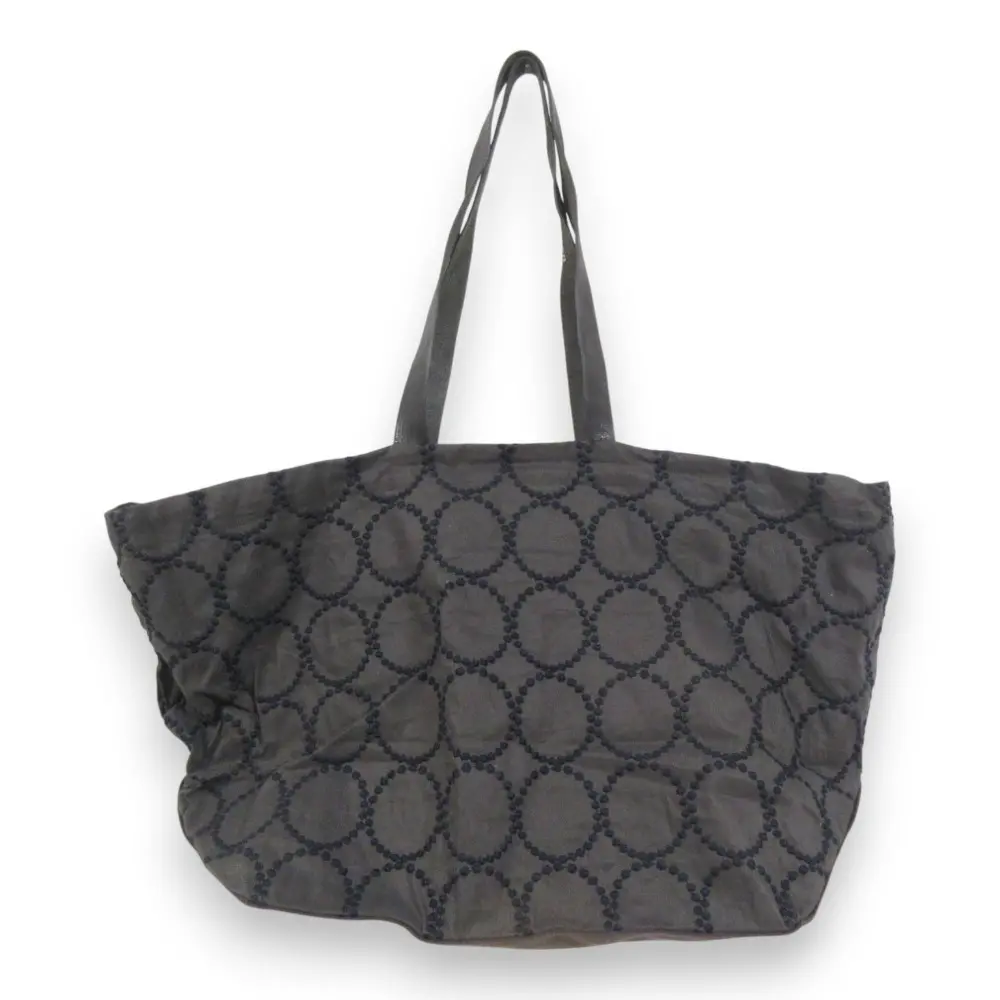 mina perhonen ミナペルホネン tambourine タンバリン リネンブレンド トートバッグ TA7534P グレー×ネイビー