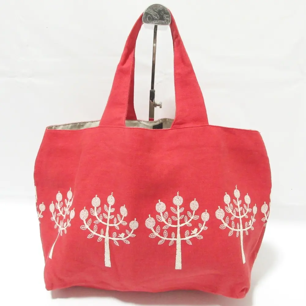 mina perhonen ミナペルホネン ringo リネン100% トートバッグ ハンドバッグ UA9901 レッド