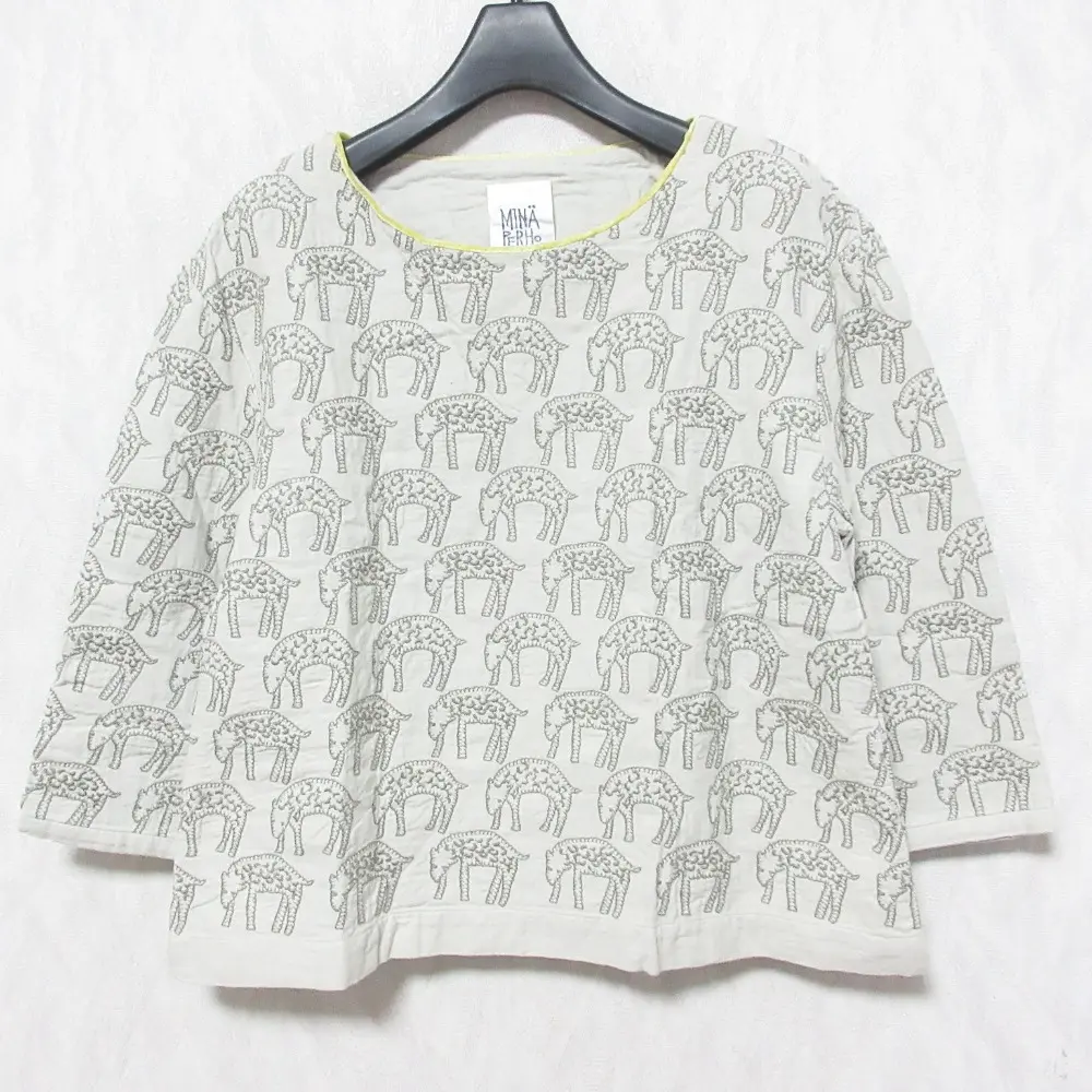 mina perhonen ミナペルホネン LAUNDRY count カウント エンブロイダリー ブラウス トップス カットソー ra1612 36 ベージュ