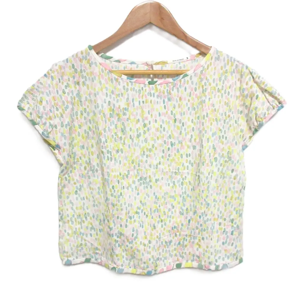 mina perhonen ミナペルホネン jelly beans ジェリービーンズ 半袖 ショート丈 プルオーバー ブラウス 38 マルチカラー