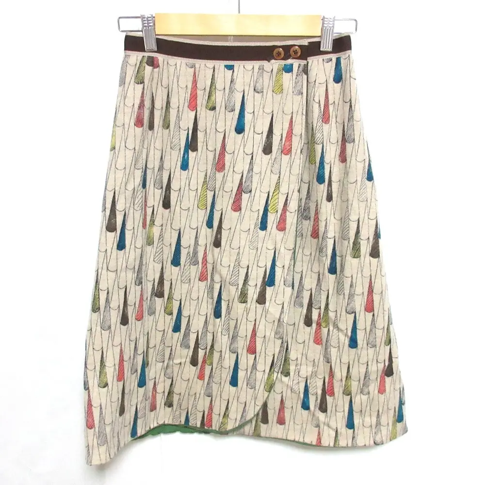 mina perhonen ミナペルホネン sunny rain ひざ丈 ラップスカート ベージュ