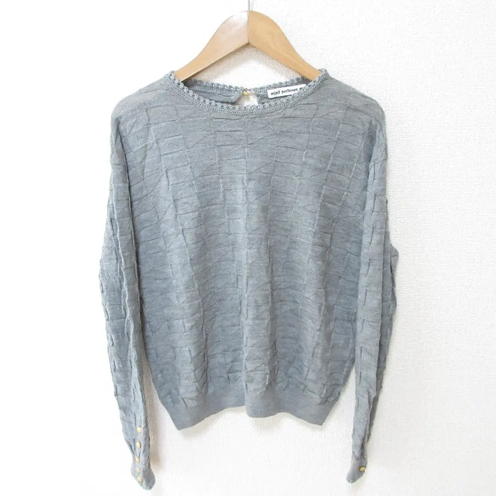 mina perhonen ミナペルホネン botany ウール プルオーバー ニットカットソー セーター 40 グレー