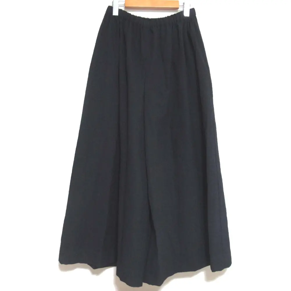 24AW mina perhonen ミナペルホネン dry sound イージーウエスト ワイドパンツ aca4605 36/38サイズ ブラック