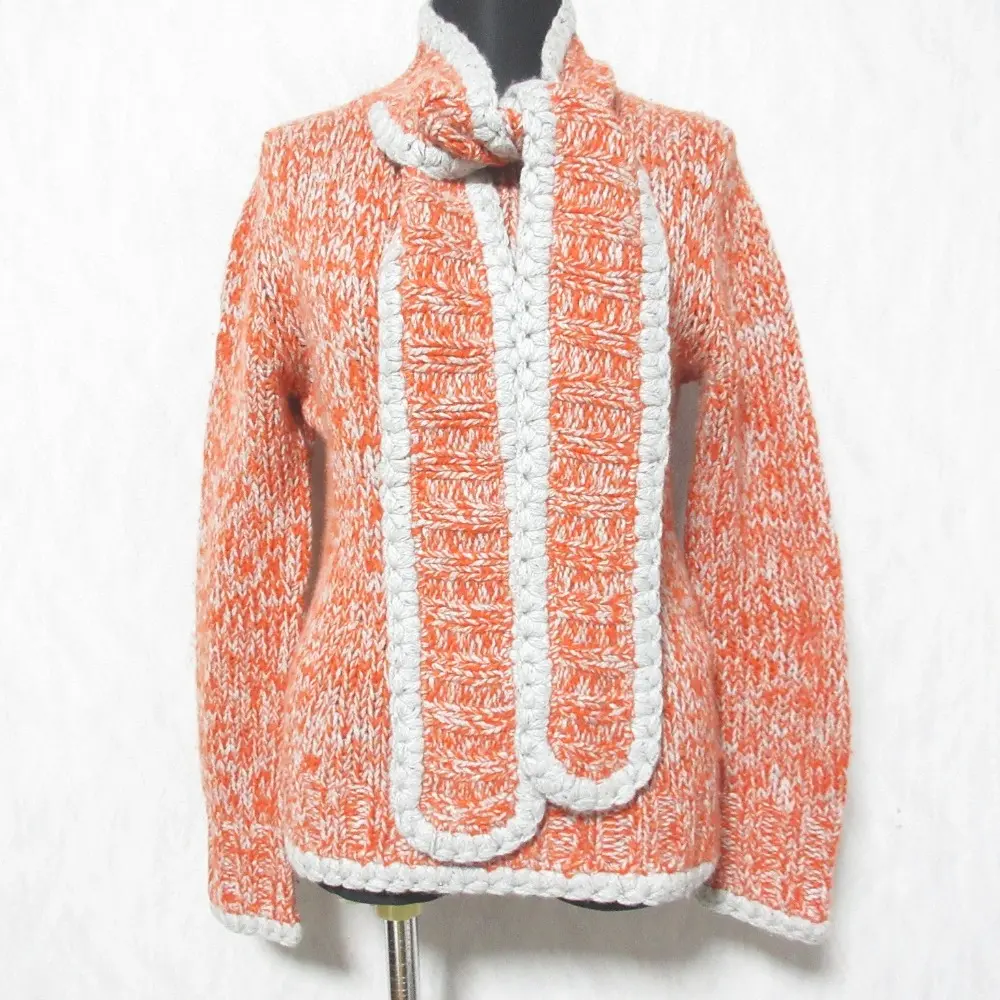 mina perhonen ミナペルホネン mist カシミヤ シルクブレンド ストールデザイン ミックスニット プルオーバー セーター オレンジ