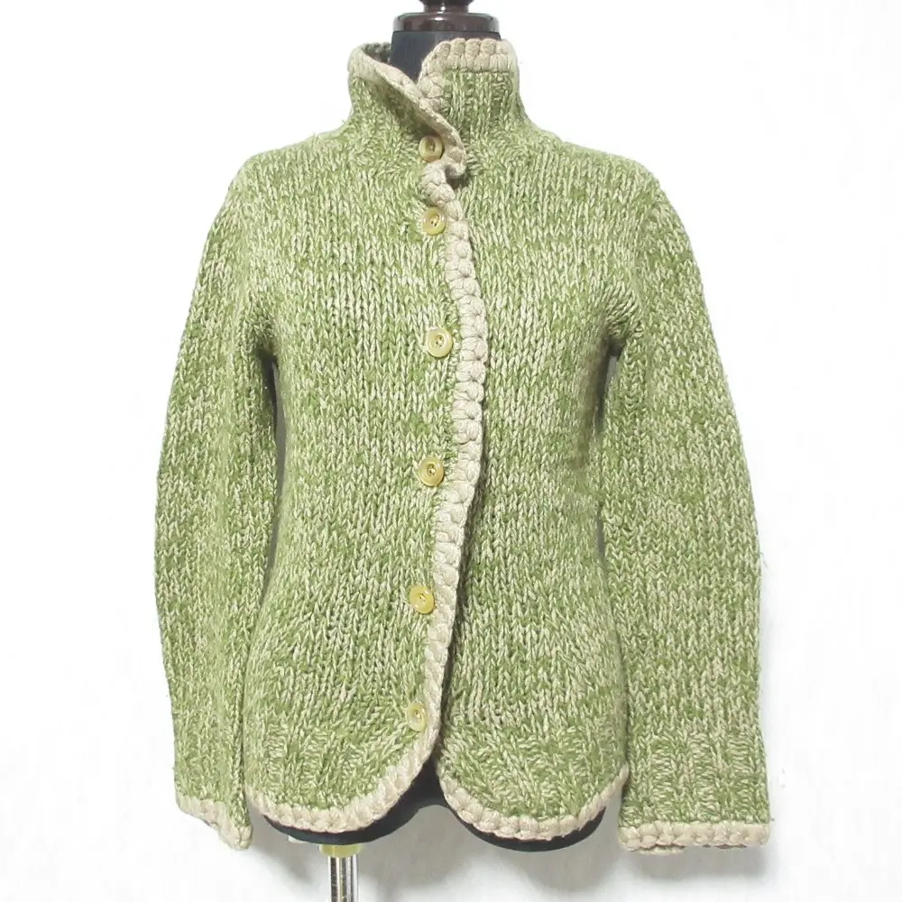 mina perhonen ミナペルホネン mist カシミヤ シルクブレンド ミックスニット ジャケット カーディガン グリーン