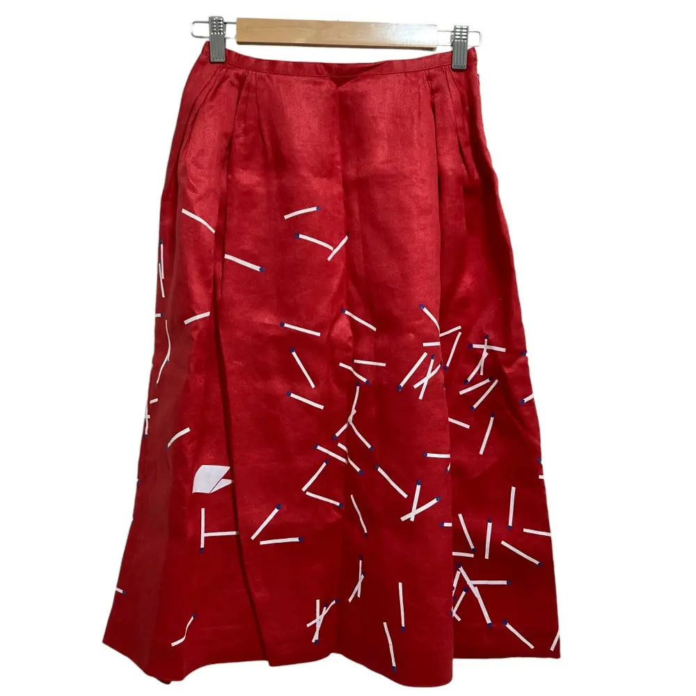 mina perhonen ミナペルホネン match リネンフレアスカート レッド