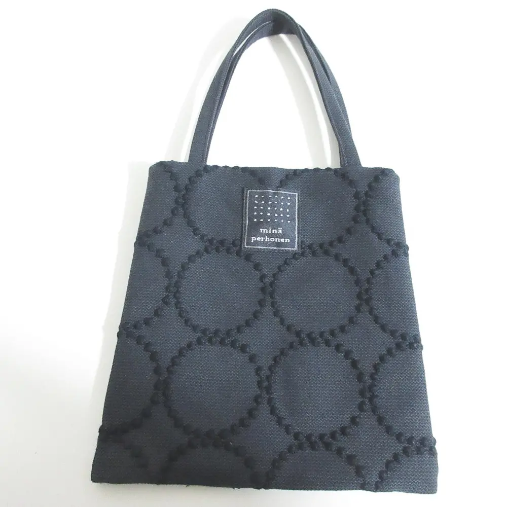 mina perhonen ミナペルホネン tambourine タンバリン ミニバッグ ハンドバッグ ys9709 ブラック×ブラック