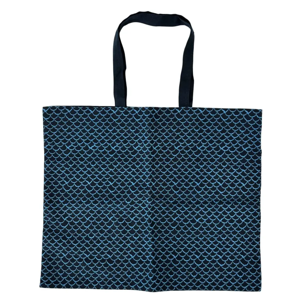 mina perhonen ミナペルホネン mermaid キャンバス 刺繍 トートバッグ ネイビー×ブルー