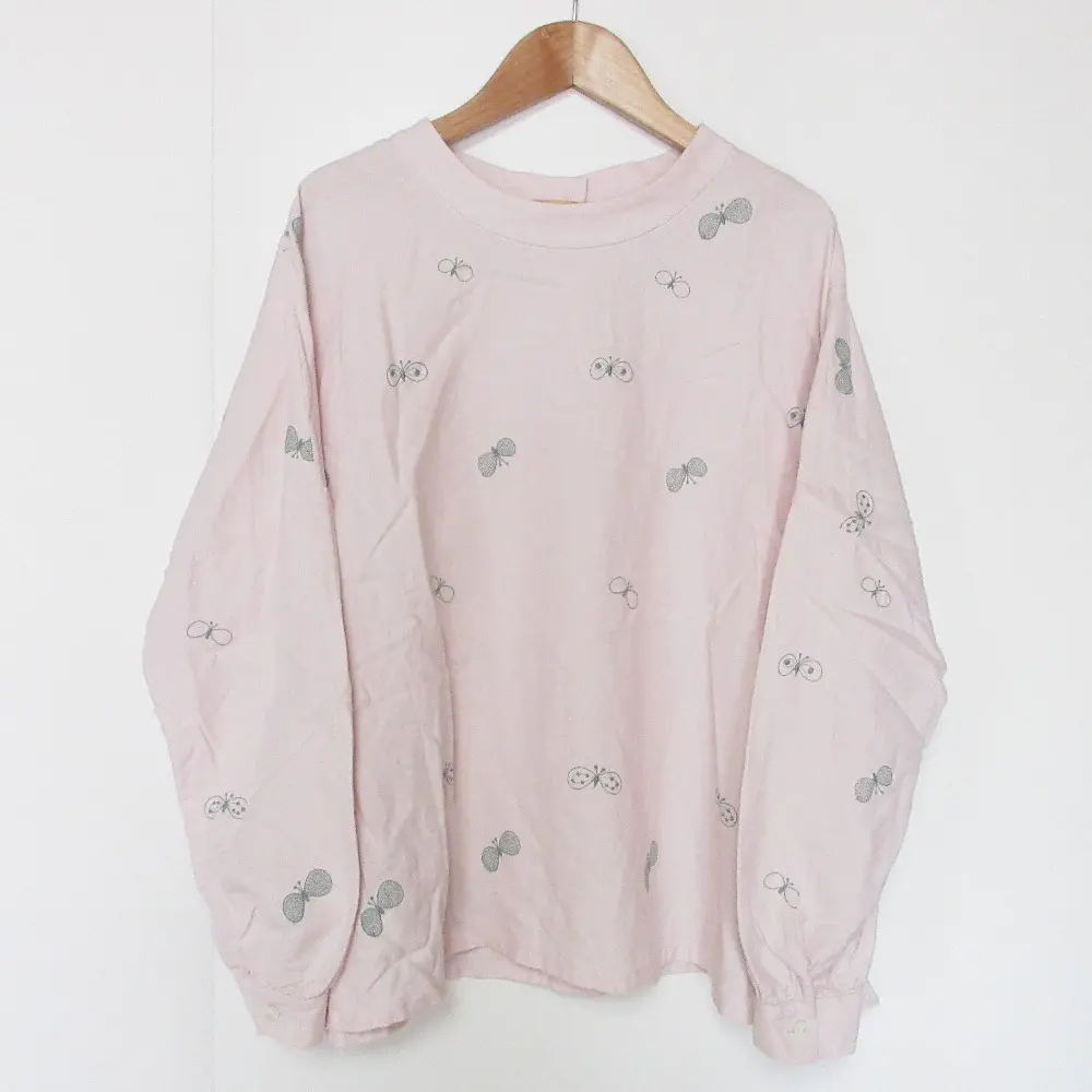 mina perhonen ミナペルホネン ランドリー choucho ワイドシルエット 長袖 ブラウス 40 ライトピンク