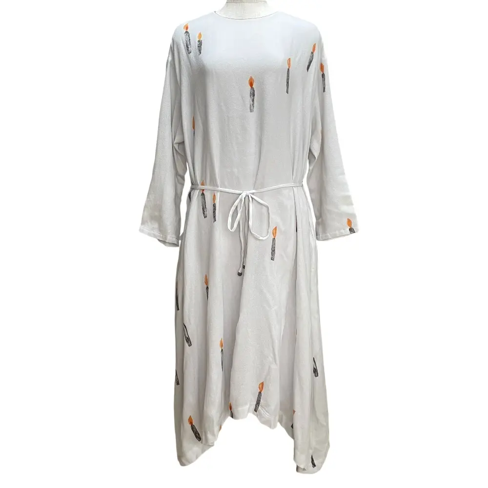 クリーニング済 mina perhonen ミナペルホネン candle ウール ワンピース サイズ38 ライトグレー