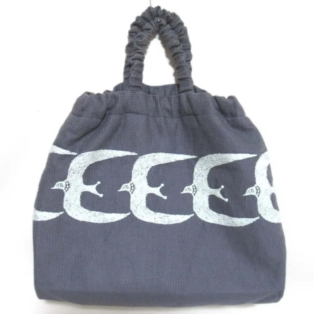 22SS mina perhonen ミナペルホネン go! skip bag コットンリネン トートバッグ ハンドバッグ aas9421 グレー