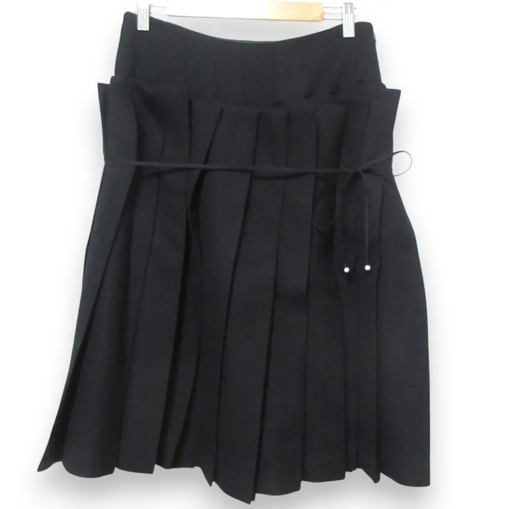 mina perhonen ミナペルホネン sky sand ウール100％ ボリューム プリーツスカート サイズ40 ブラック