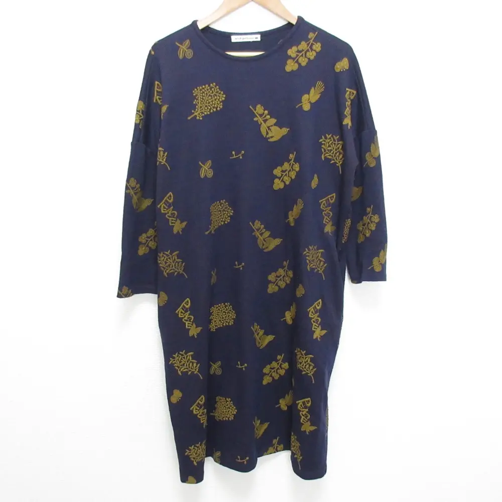 mina perhonen ミナペルホネン forest parade ワンピース サイズ40 ネイビー