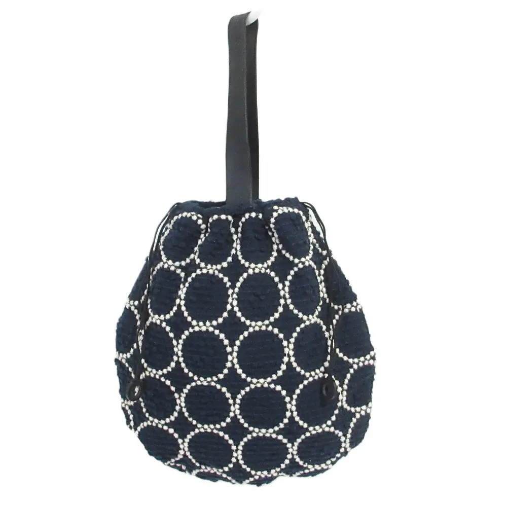 mina perhonen ミナペルホネン tambourine タンバリン pear bag ウールハンドバッグ ポーチ za9167 ネイビー