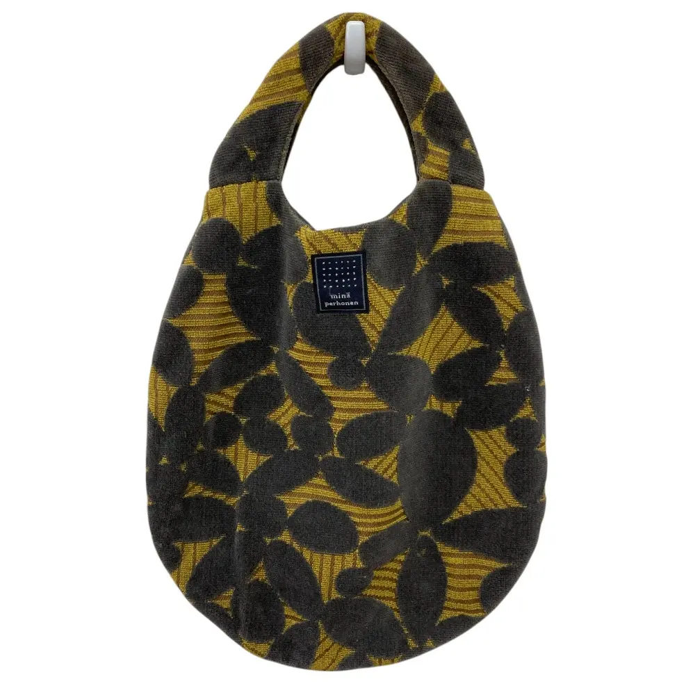 mina perhonen ミナペルホネン leaf エッグバッグ ハンドバッグ ra9741 グレー イエロー