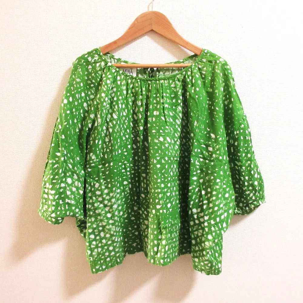 mina perhonen ミナペルホネン ランドリー before カットソーブラウス サイズ36 グリーン