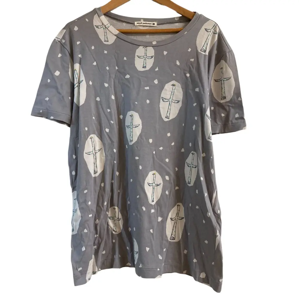 mina perhonen ミナペルホネン cross bird 半袖 カットソー グレー