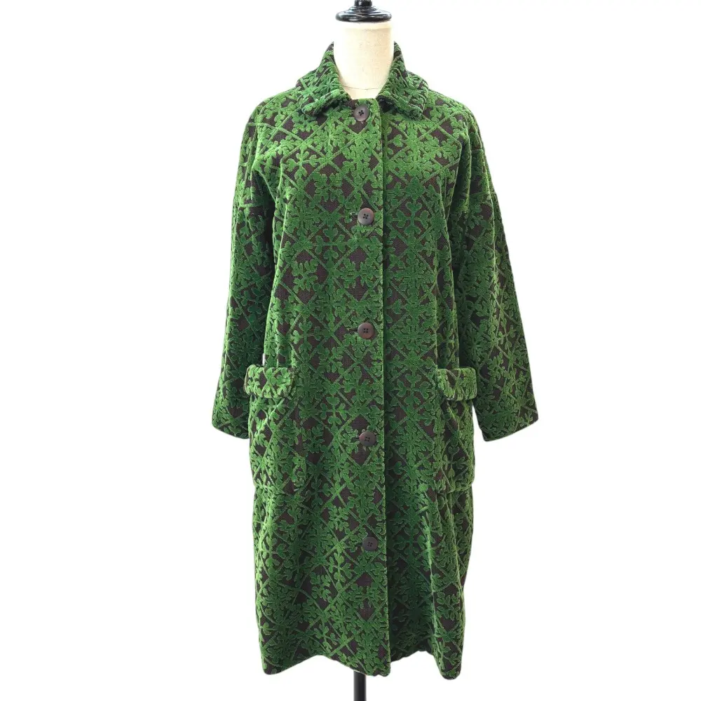 mina perhonen ミナペルホネン kaleidoscope エンブロイダリー ステンカラーコート サイズ36 グリーン