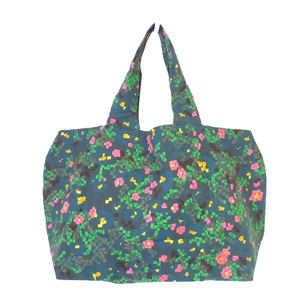 mina perhonen ミナペルホネン flower bed リネン パニーニバッグ トートバッグ グリーン