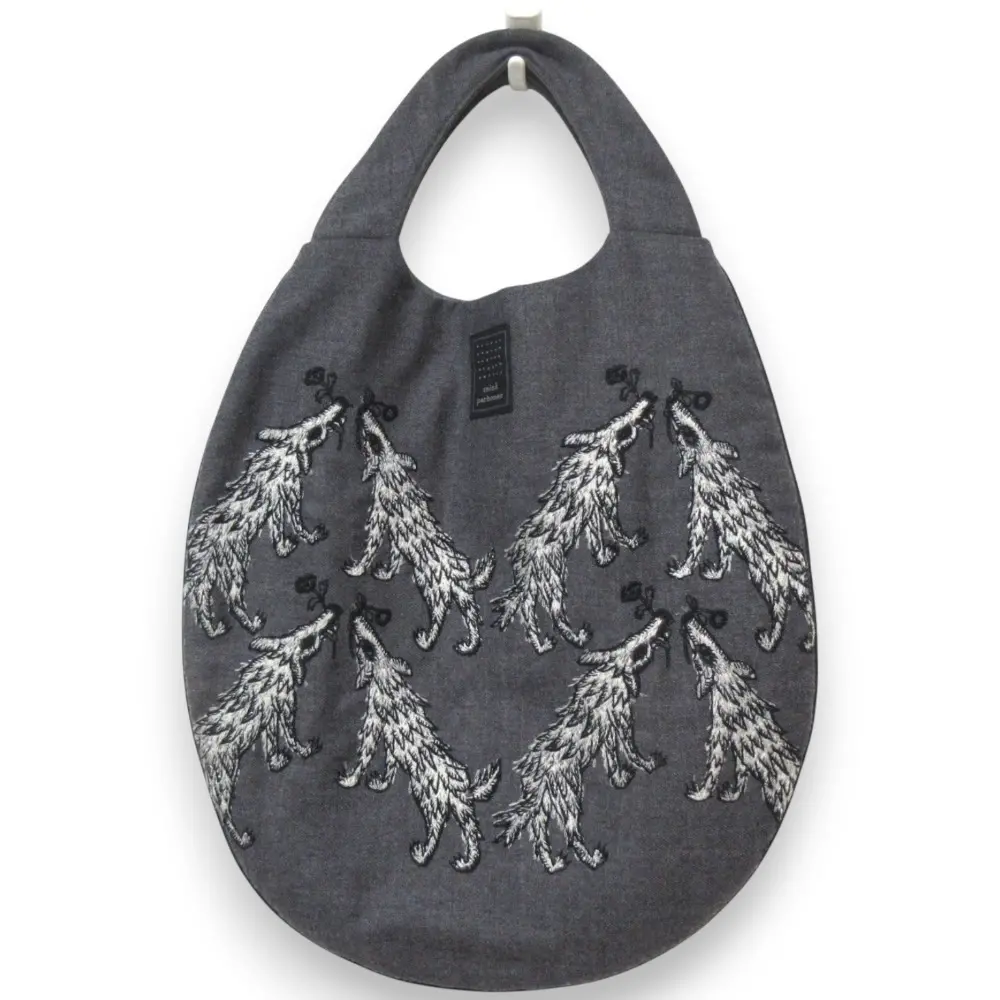 mina perhonen ミナペルホネン wolf flower ウールブレンド エッグバッグ ハンドバッグ ua9780 グレー