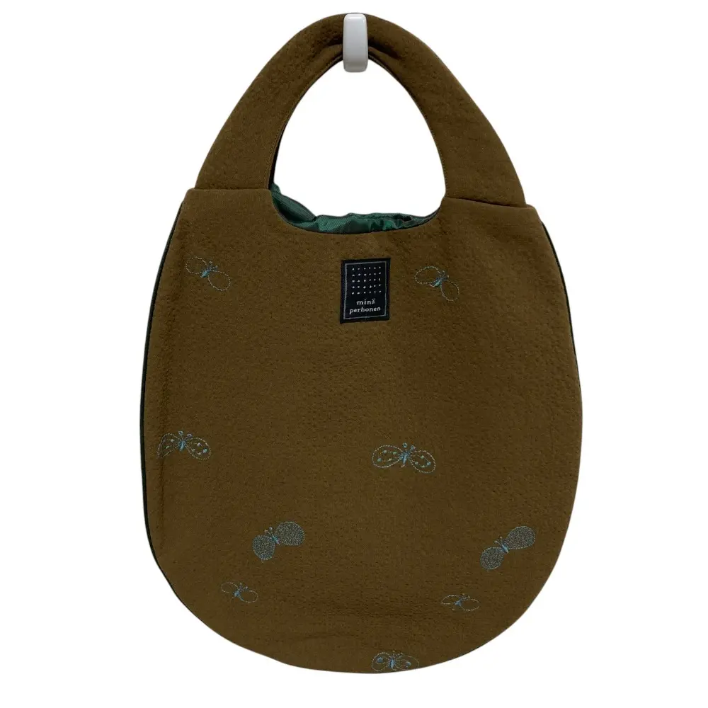 mina perhonen ミナペルホネン choucho エッグバッグ ハンドバッグ ブラウン