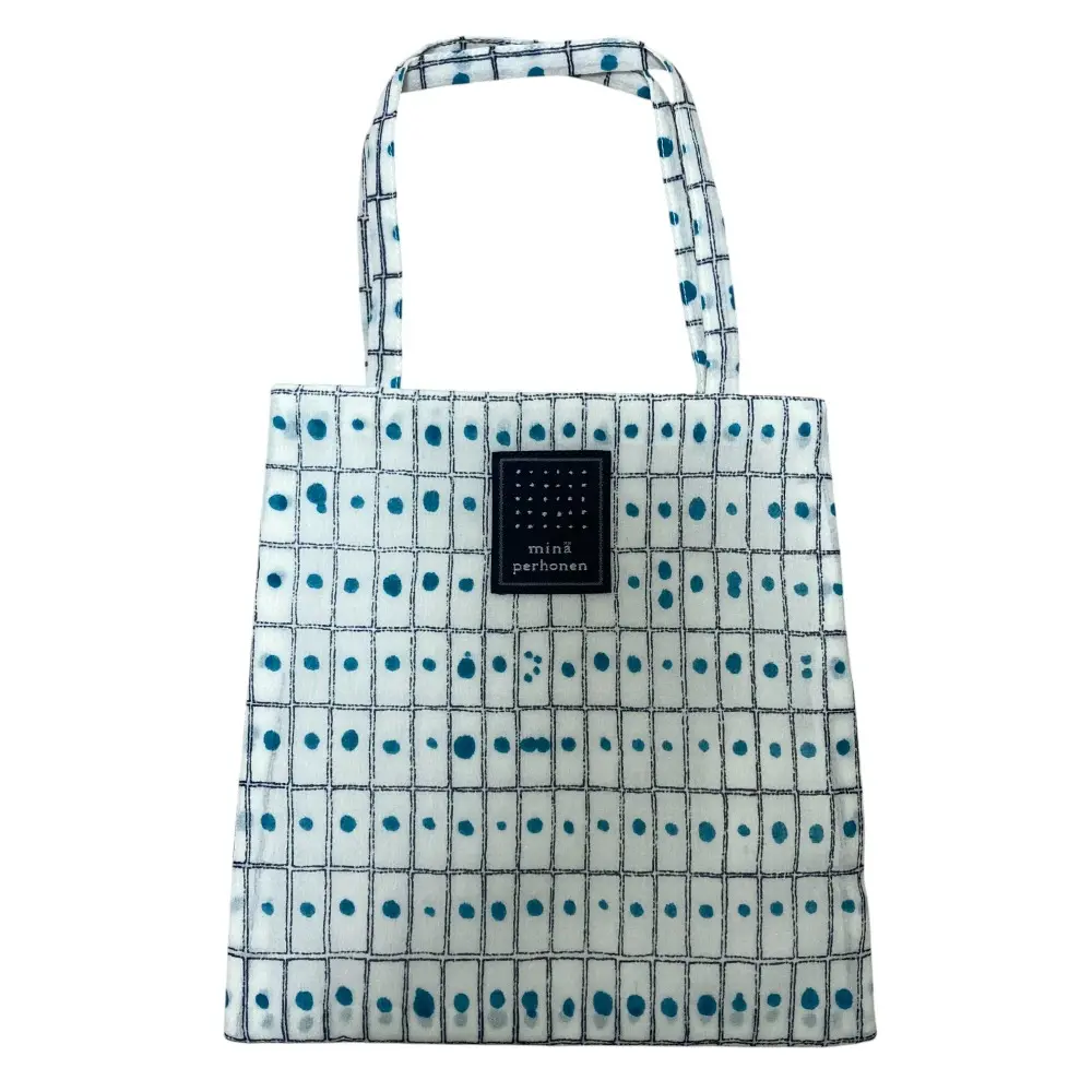 mina perhonen ミナペルホネン ミニハンドバッグ ホワイト×ブルー