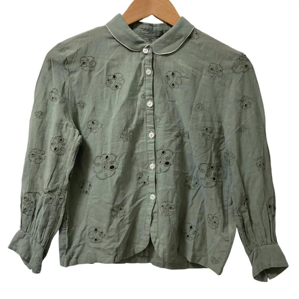 mina perhonen ミナペルホネン pop corn 長袖 ブラウス サイズ36 グリーン