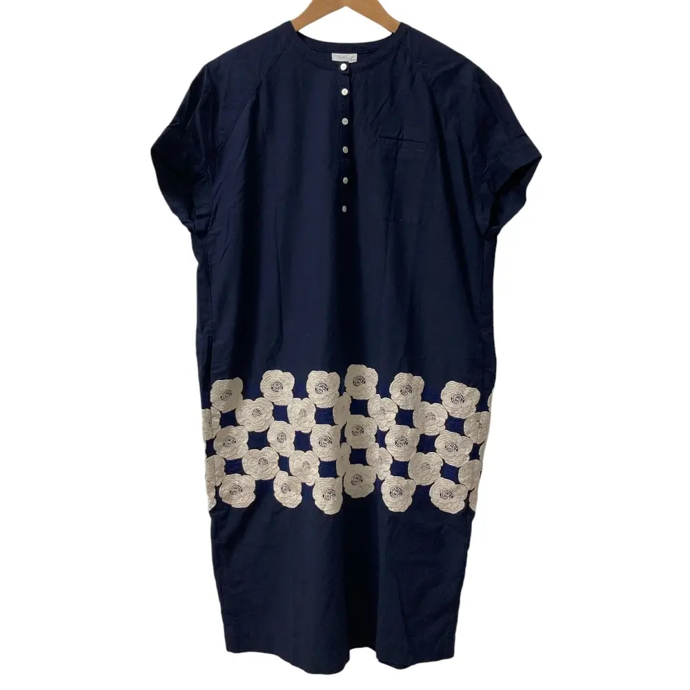 mina perhonen ミナペルホネン ランドリー Rosas エンブロイダリーワンピース LD3065 サイズ40 ネイビー