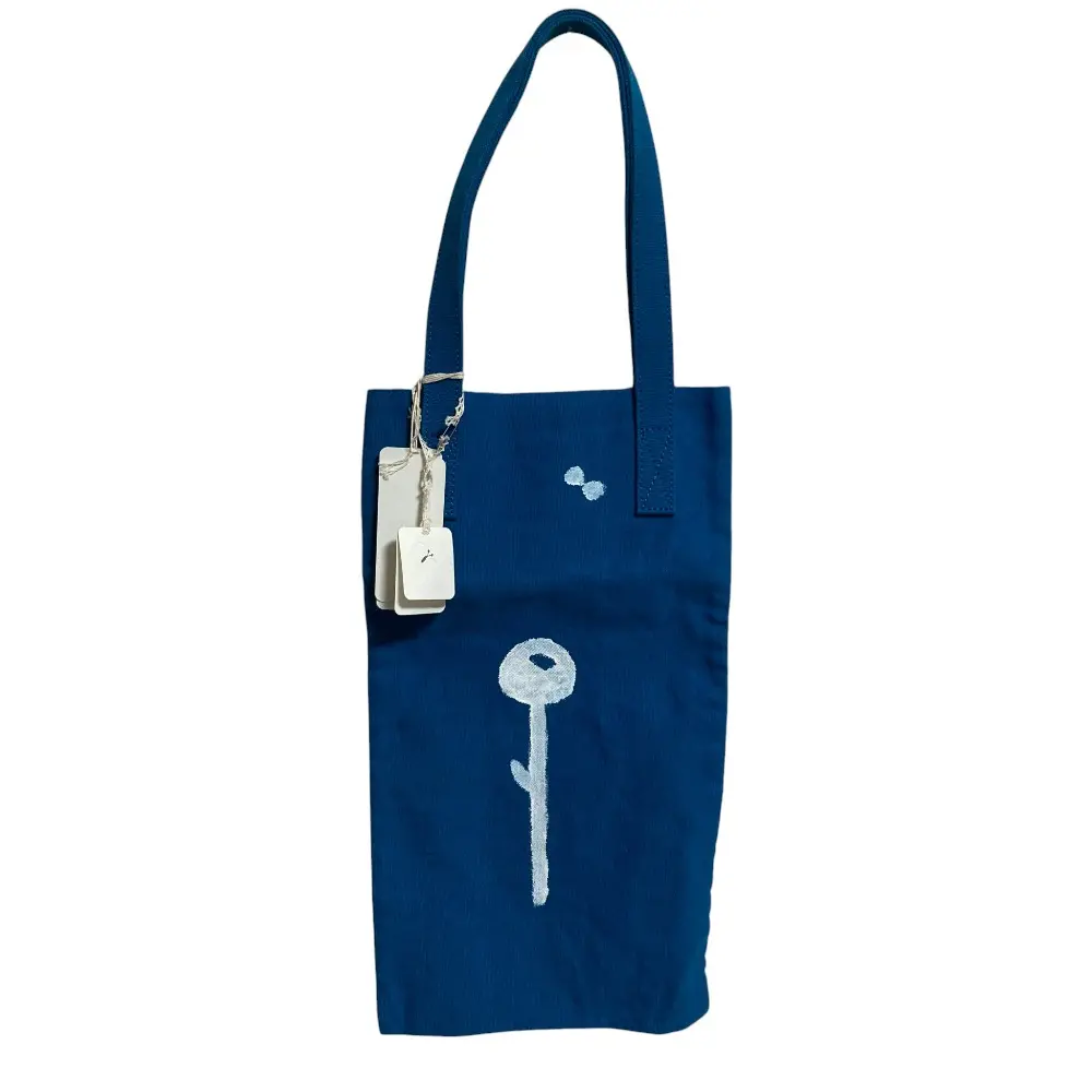 mina perhonen ミナペルホネン リネン100 ハンドバッグ ブルー