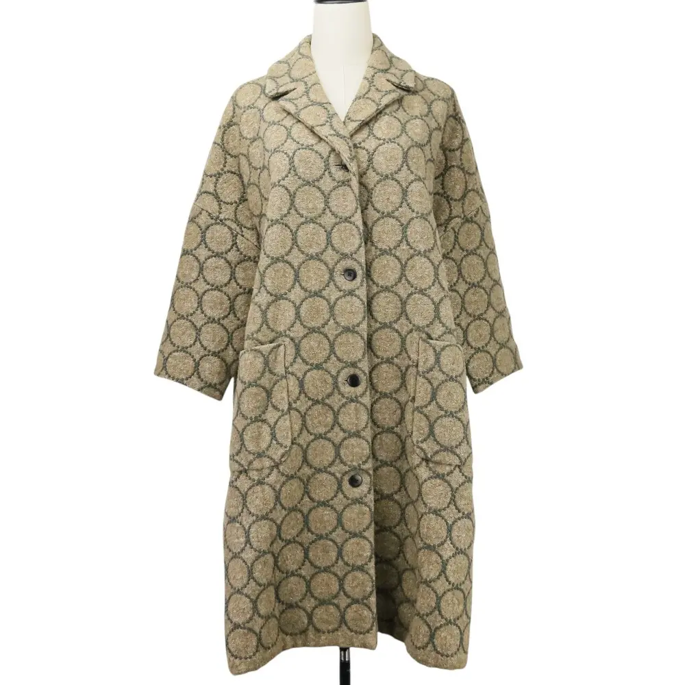 mina perhonen tambourine  タンバリン ウール リネンブレンド チェスターコート ua6524 サイズ36 ブラウン