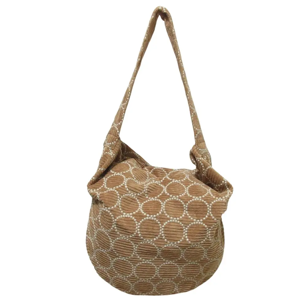 mina perhonen ミナペルホネン タンバリン コーデュロイ ショルダーバッグ ライトブラウン