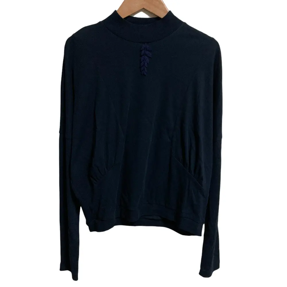 24AW mina perhonen ミナペルホネン painter's palette モックネック カットソー サイズ36 ネイビー