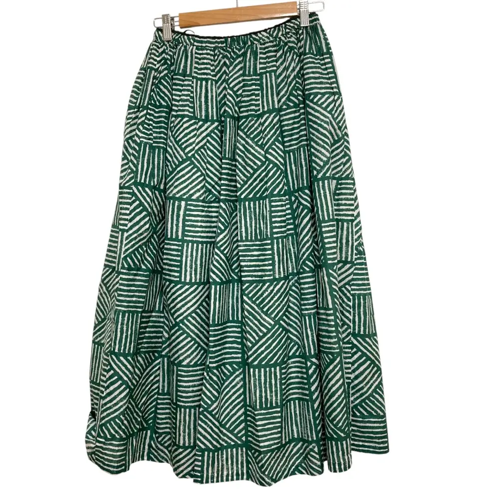 25SS mina perhonen ミナペルホネン panier ロングスカート ads5401 サイズ38 グリーン ホワイトの買取実績【2025年10月買取】