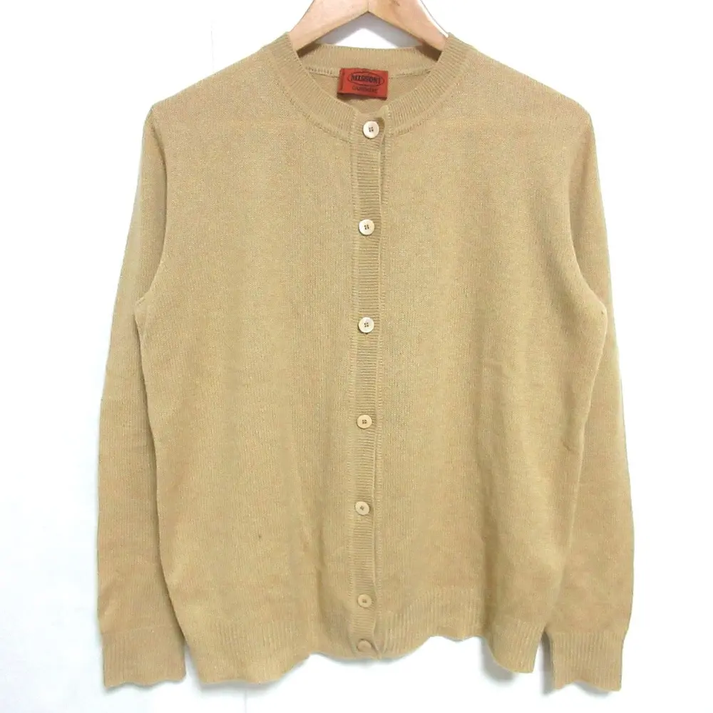 MISSONI ミッソーニ  カシミヤ×ウール ニット カーディガン 大きいサイズ 44 ベージュ