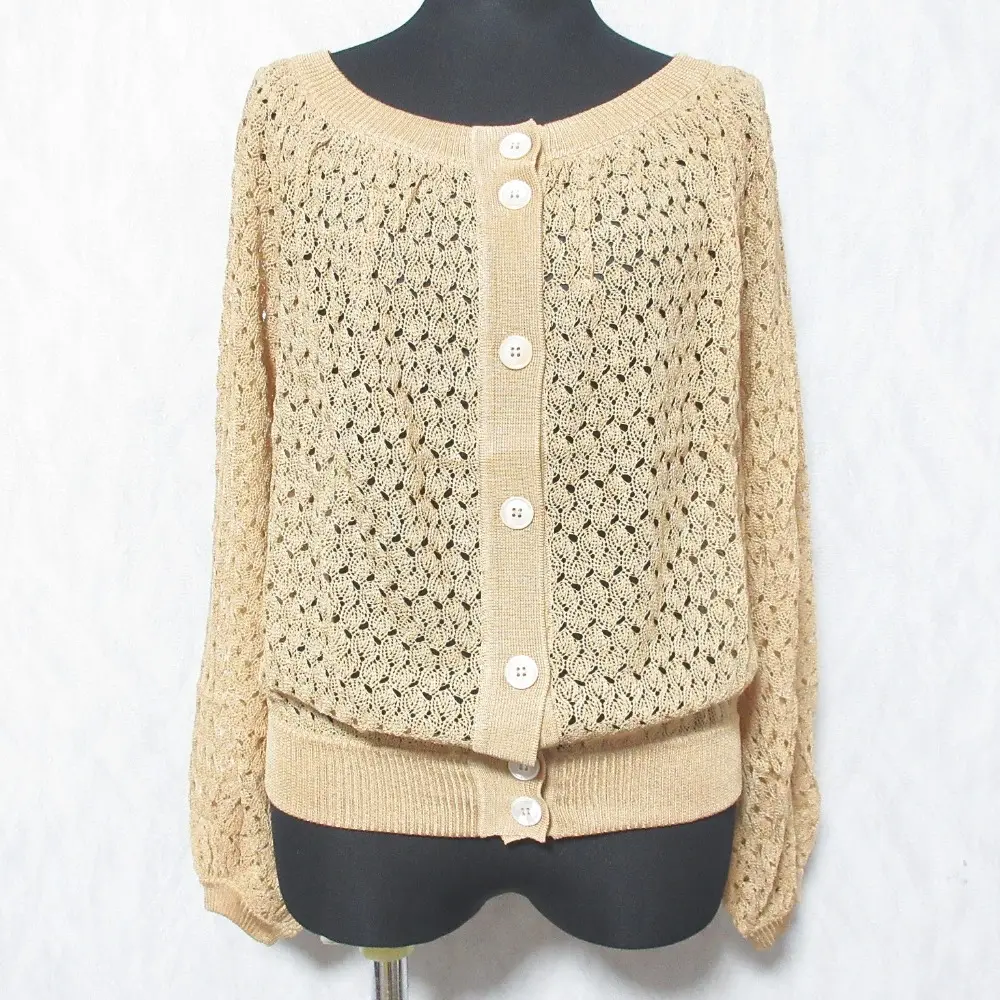 MISSONI ミッソーニ クロッシェ レース カーディガン 38 オレンジベージュ