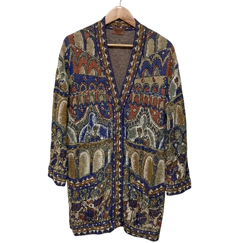 MISSONI ミッソーニ ヴィンテージ ニットカーディガン サイズL マルチカラー