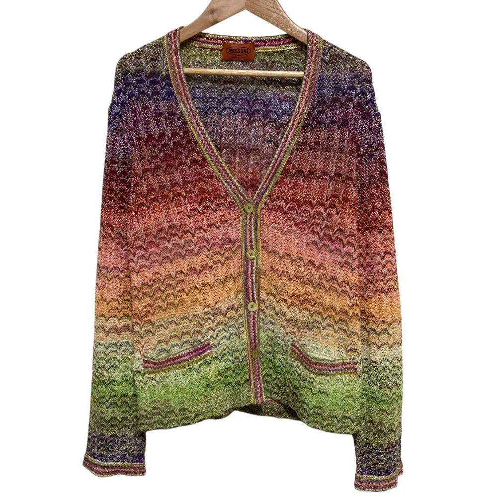 MISSONI ミッソーニ シェブロンボーダー グラデーションニット カーディガン サイズ1 マルチカラー