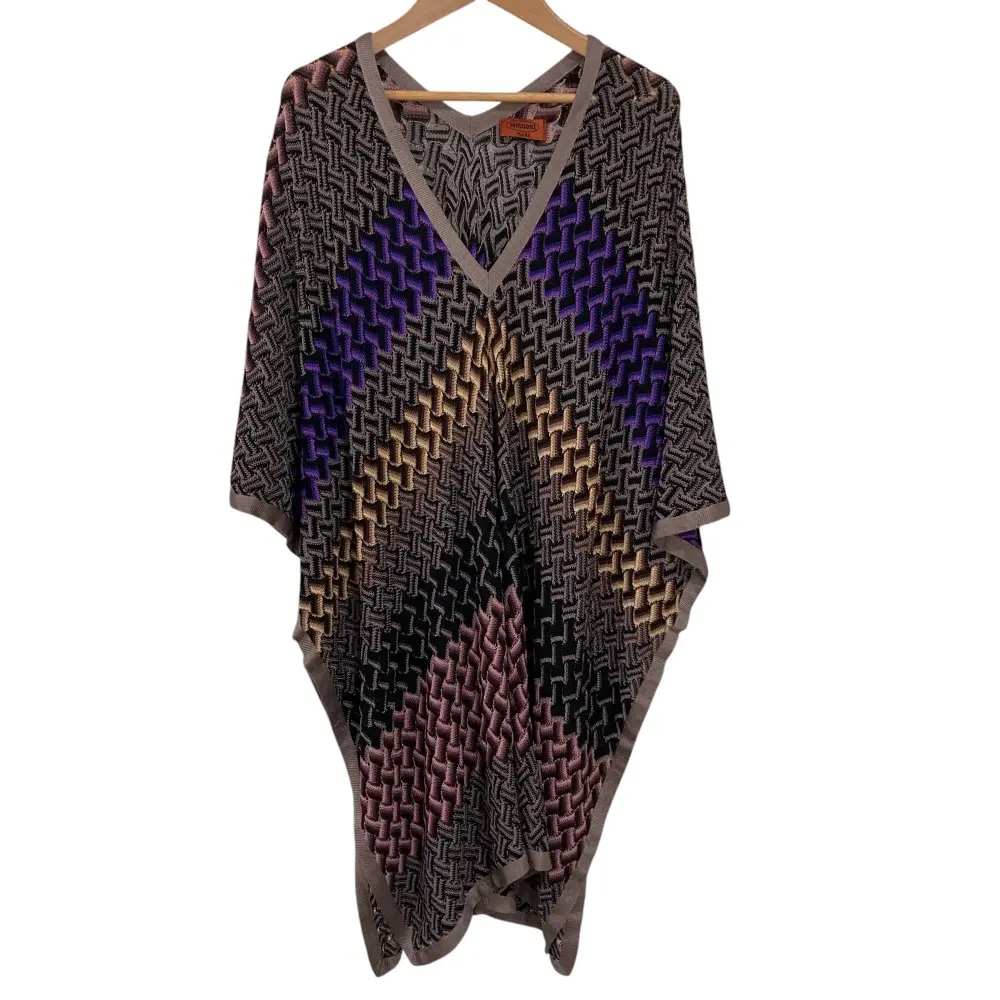 MISSONI ミッソーニ Vネック オーバーサイズベスト ワンピース サイズ42 パープル