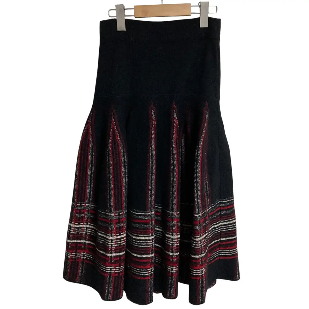 M MISSONI エムミッソーニ ハイウエスト ミディ丈 ニットスカート サイズ38 ブラック