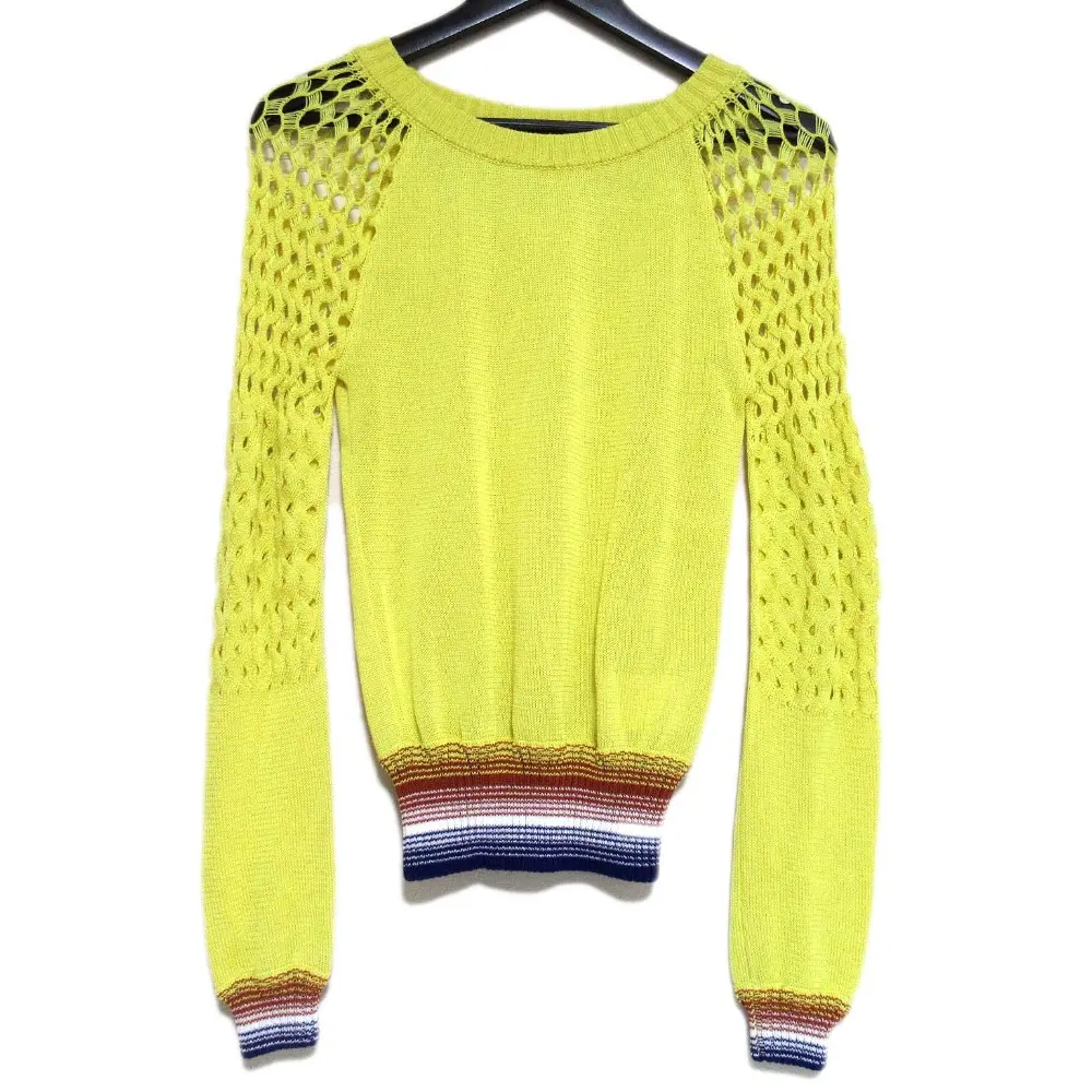 MISSONI ミッソーニ 長袖 ニット セーター サイズ38 イエロー